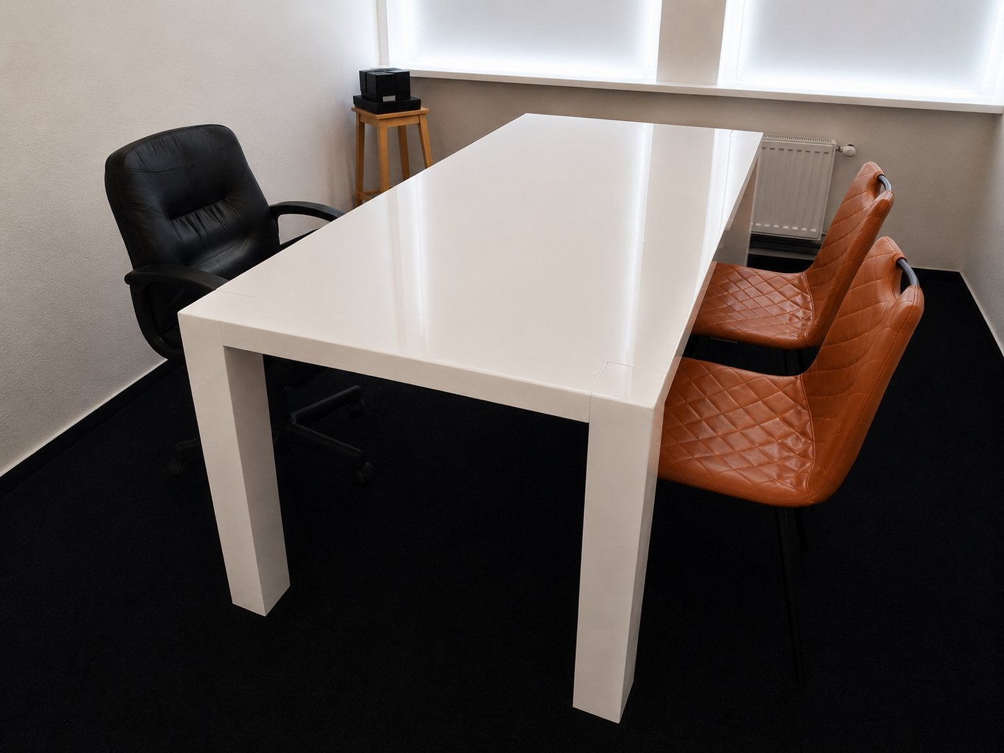 Hoogglans witte vergadertafel / bureau – 180 x 90 cm, Huis en Inrichting, Tafels | Eettafels, Ophalen, Overige materialen, 50 tot 100 cm
