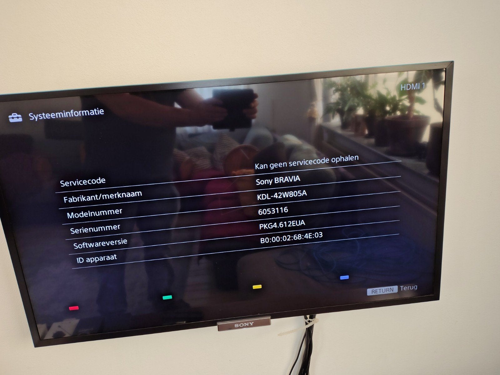 Sony Bravia KDL 42W805A. incl. muurbeugel, Ophalen, Gebruikt, 50 Hz, LCD