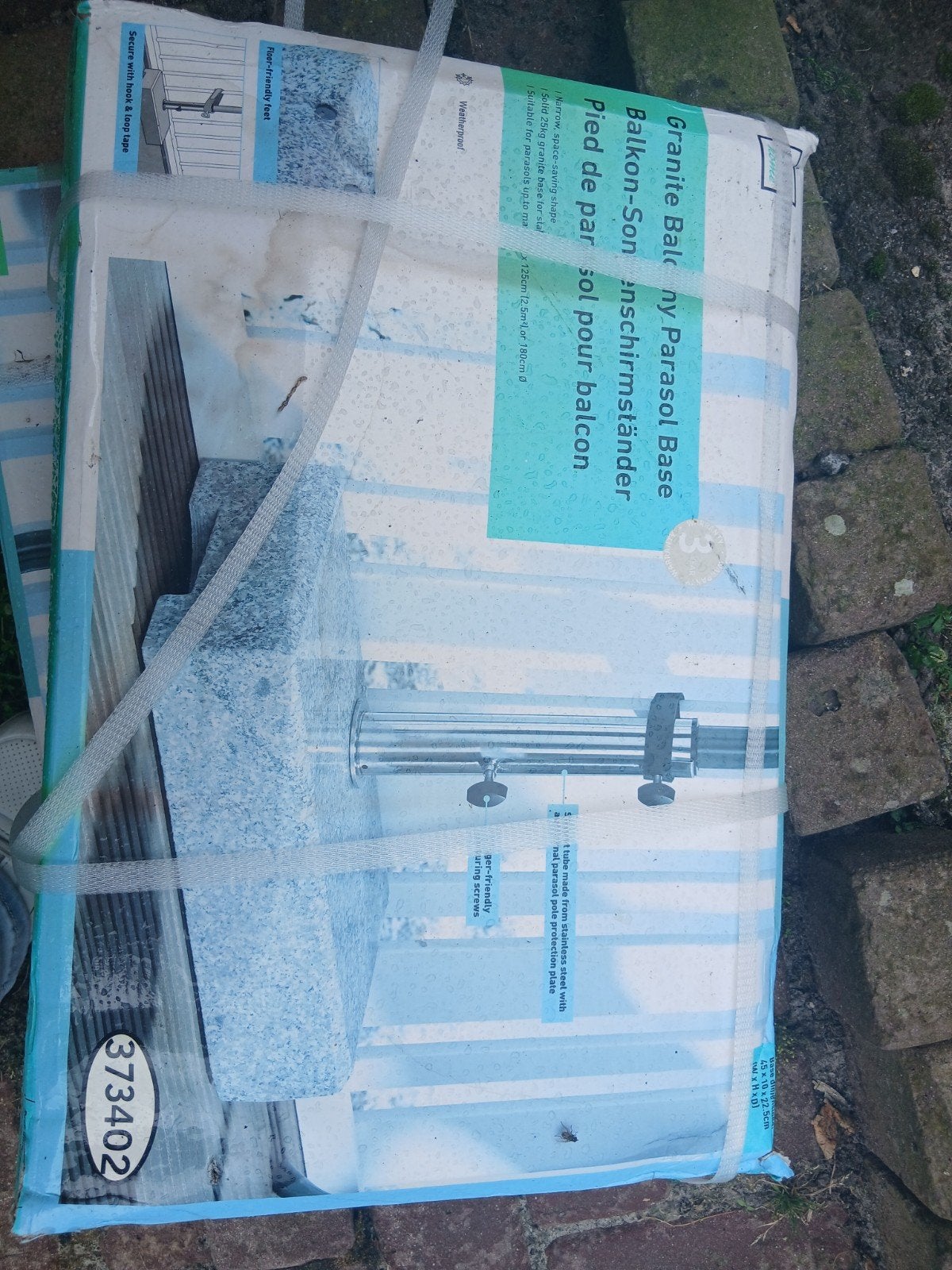 Granieten Balkon Parasolvoet - 25kg, Nieuw in doos, Ophalen, Nieuw, Minder dan 1 meter, Parasolvoet