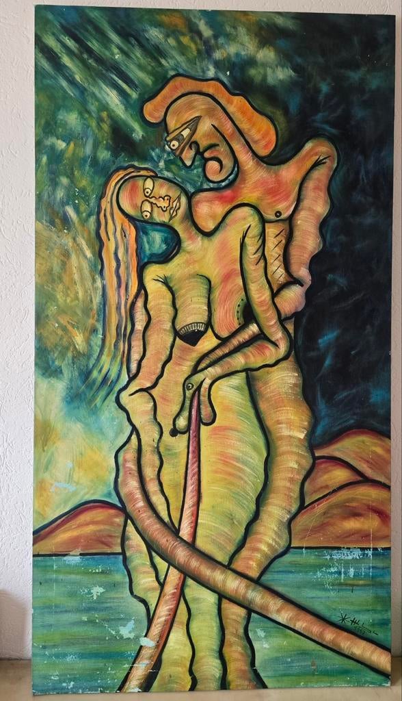 Schilderij Spaanse kunstenaar 1993, Ophalen of Verzenden