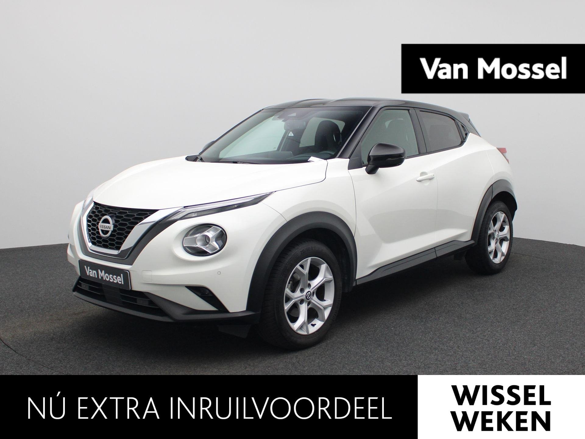Nissan Juke 1.0 DIG-T Tekna | Automaat | Keyless | Sport sto, Auto's, Euro 6, Leder en Stof, Wit, Bedrijf