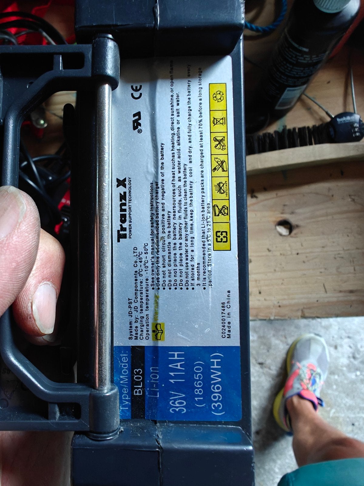 TranzX BL03 Fietsaccu 36V 11Ah (396Wh) met Lader, Ophalen of Verzenden, Gebruikt