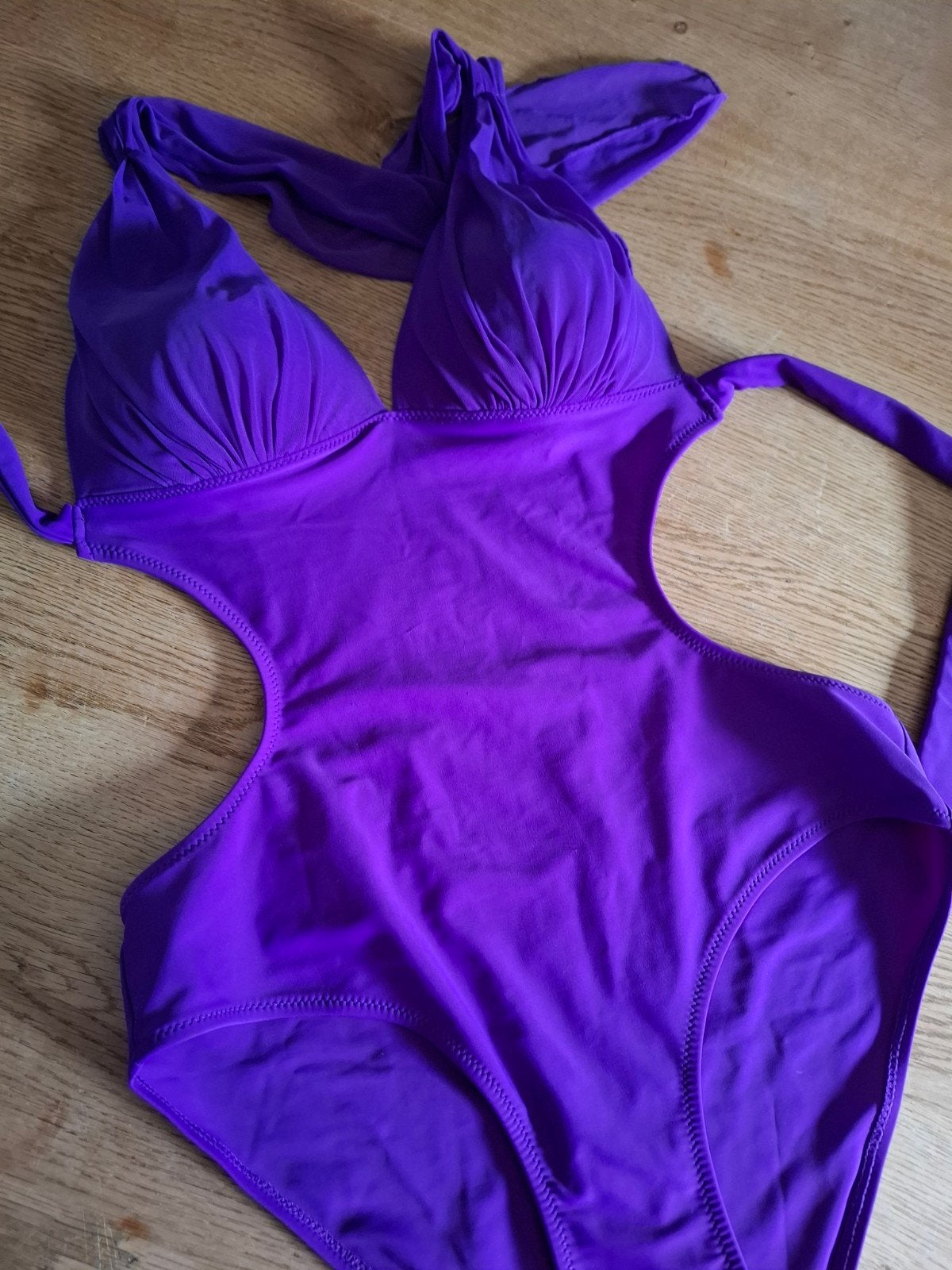 Paars badpak met cut-outs, maat XL, Kleding | Dames, Paars, Badpak, Ophalen of Verzenden, Onbekend