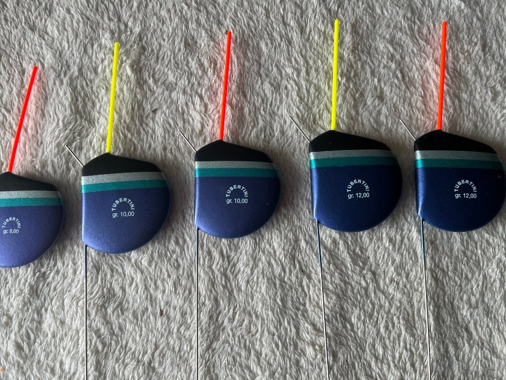adv 163 / NIEUW serie 8 vlagdobbers TUBERTINI, Ophalen of Verzenden, Nieuw, Dobber of Lood