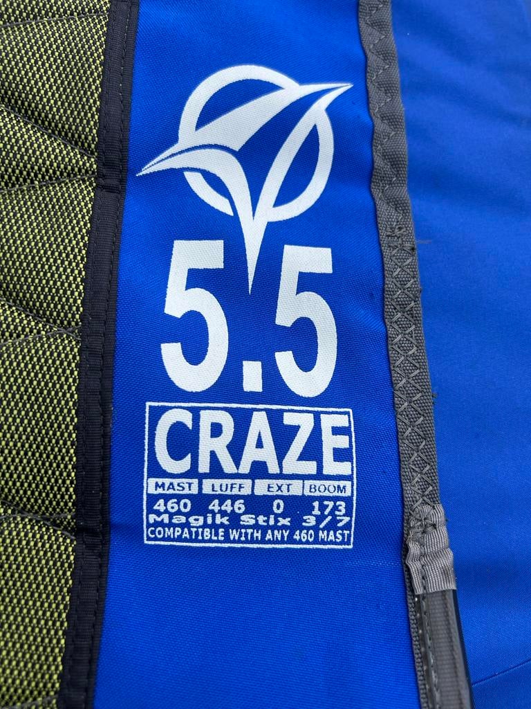 Arrows Craze 5.5 Windsurfzeil, Ophalen, 5 tot 6.5 m², Zo goed als nieuw, Arrows
