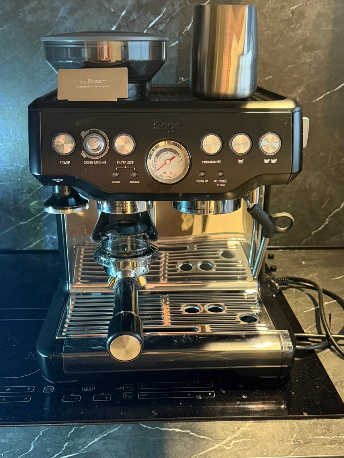 Sage barista express, Witgoed en Apparatuur, Koffiezetapparaten, Zo goed als nieuw, Espresso apparaat, Ophalen of Verzenden