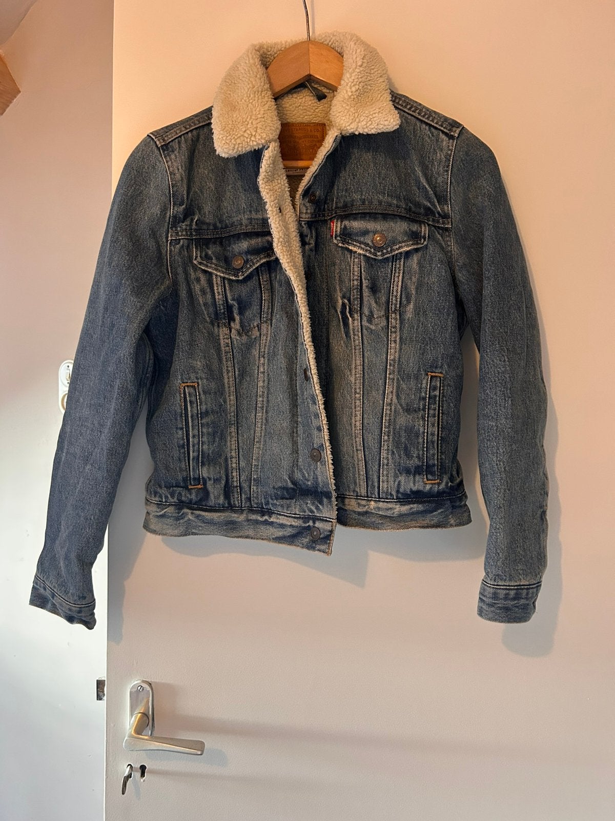 Levis Original Sherpa Trucker Jacket maat S, Ophalen of Verzenden, Zo goed als nieuw, Blauw