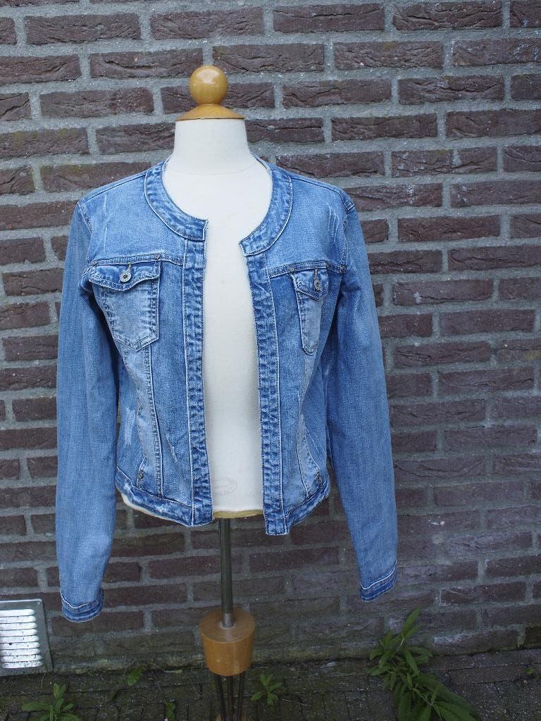 spijkerjas XL, Ophalen of Verzenden, Zo goed als nieuw, Maat 46/48 (XL) of groter, Blauw