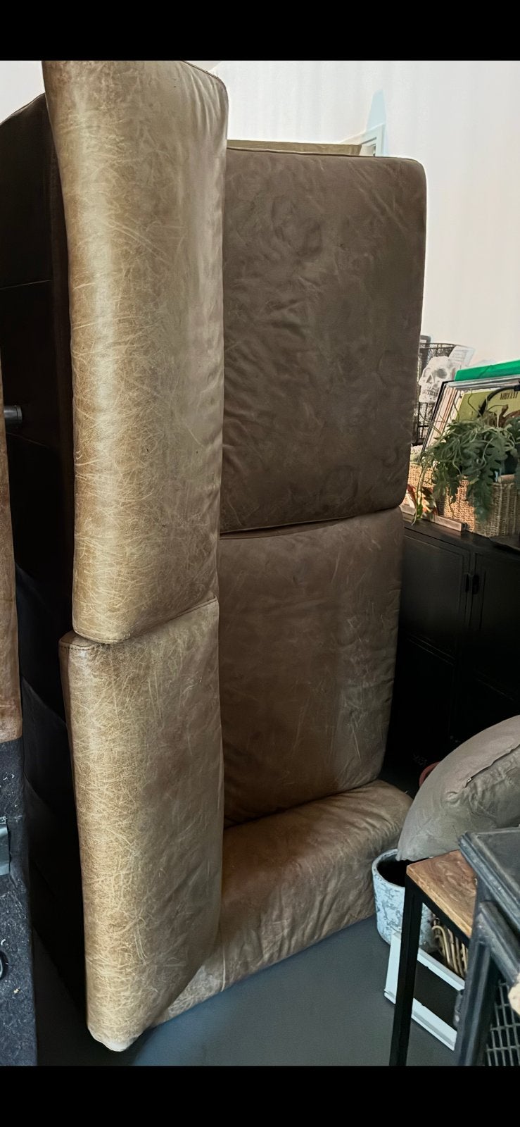 Hoekbank kalfsleer gebruikt GRATIS op te halen, Huis en Inrichting, Ophalen, Gebruikt, Leer, 75 tot 100 cm