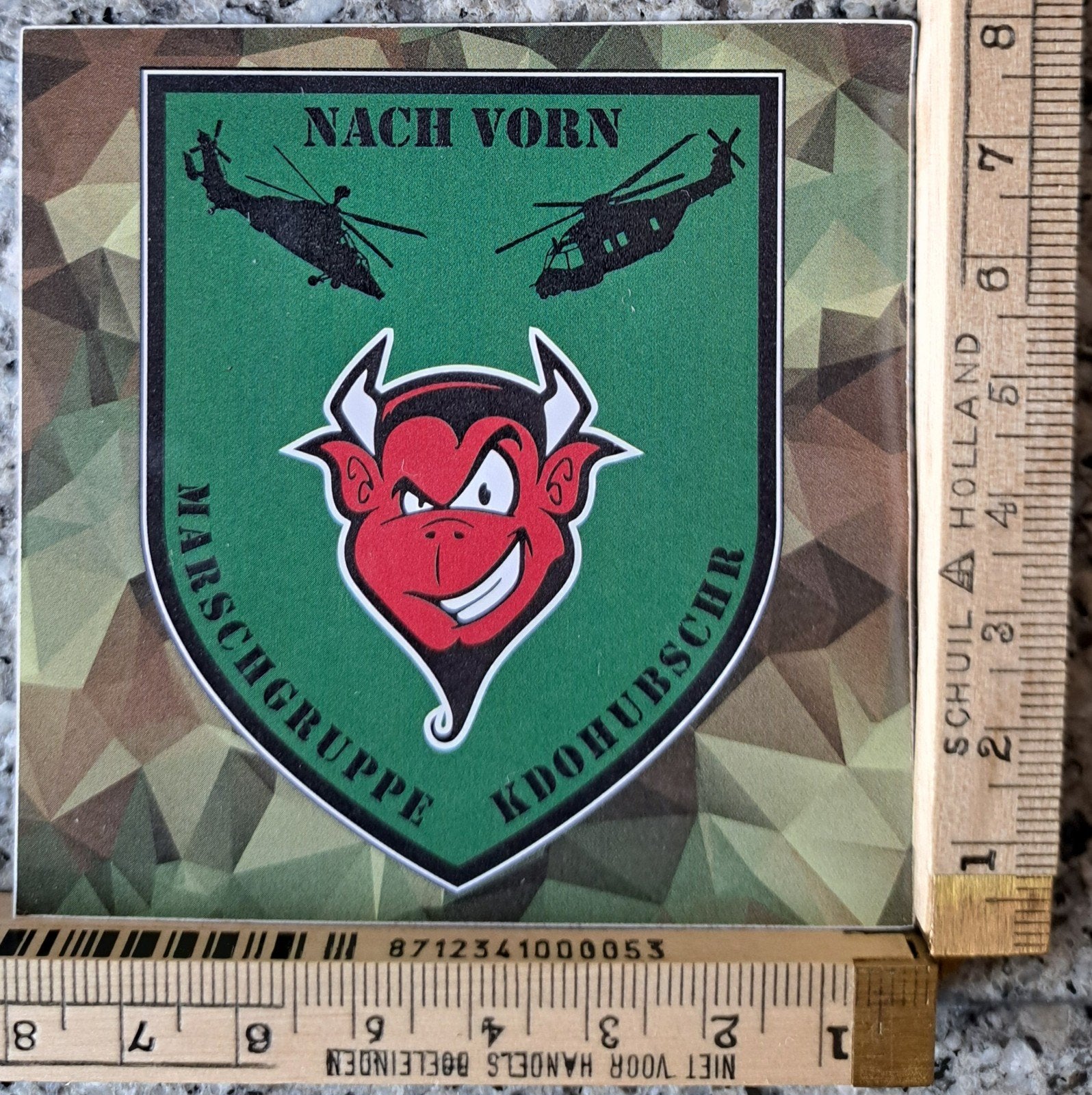 Sticker Nach Vorn Marschgruppe Kdohubscher leger militaire, Ophalen of Verzenden, Zo goed als nieuw