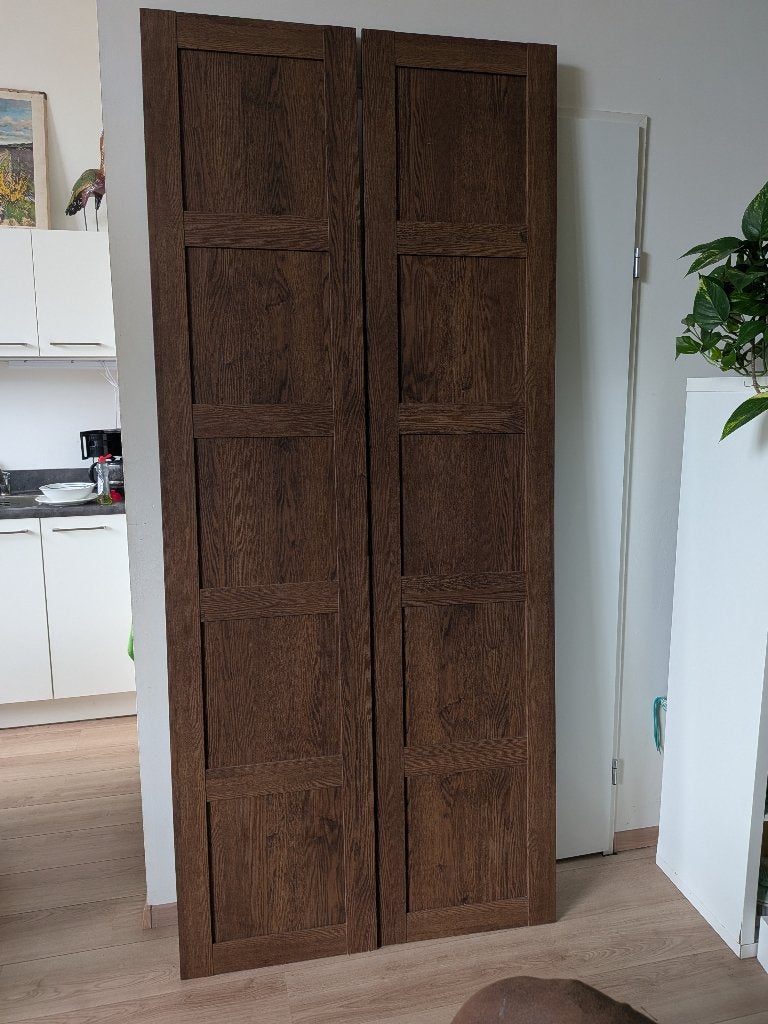 2 IKEA PAX Bergsbo 229x50 deuren walnootfineer, Ophalen, 200 cm of meer, Nieuw, 50 tot 100 cm