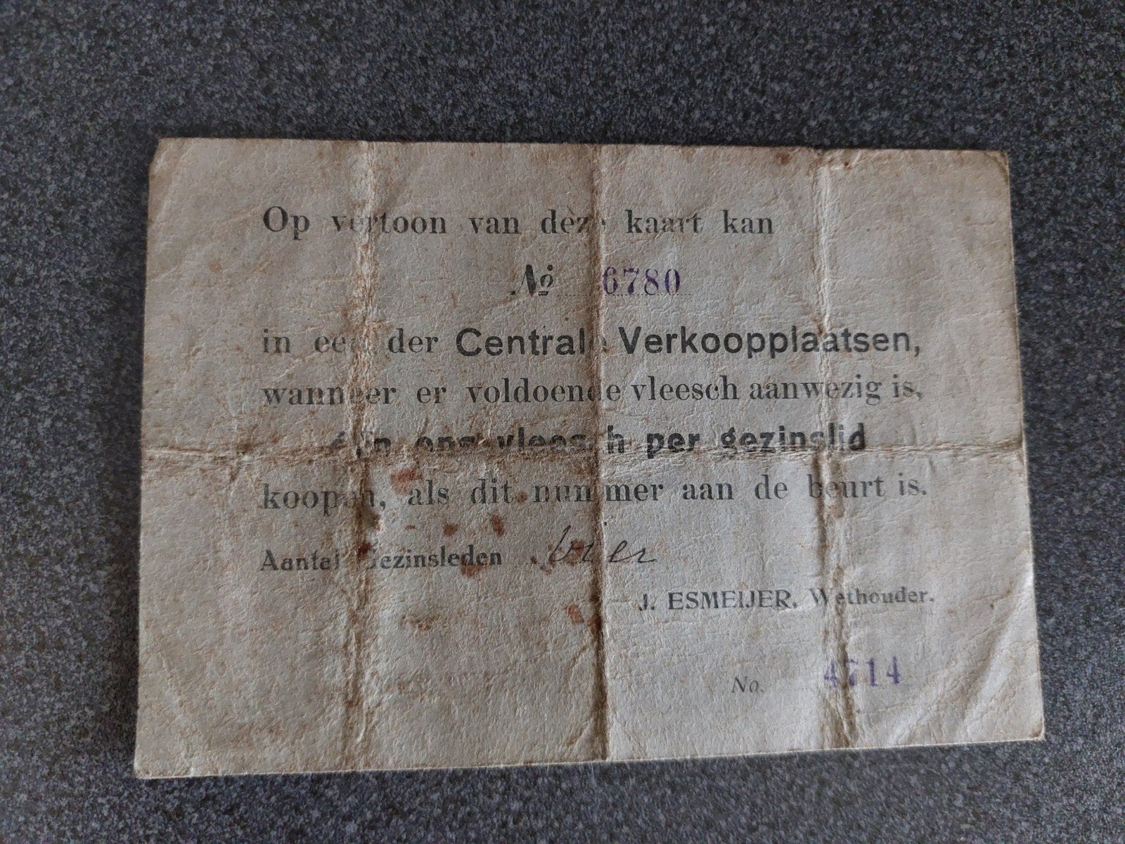 Voedselbon vlees, Verzamelen, Ophalen of Verzenden, Gebruikt