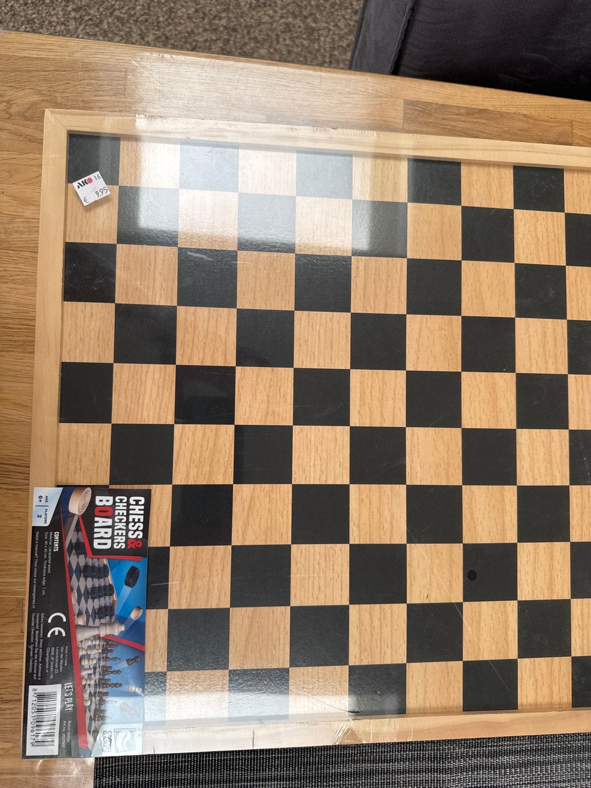 Houten schaak/dambord, Hobby en Vrije tijd, Een of twee spelers, Ophalen, Nieuw