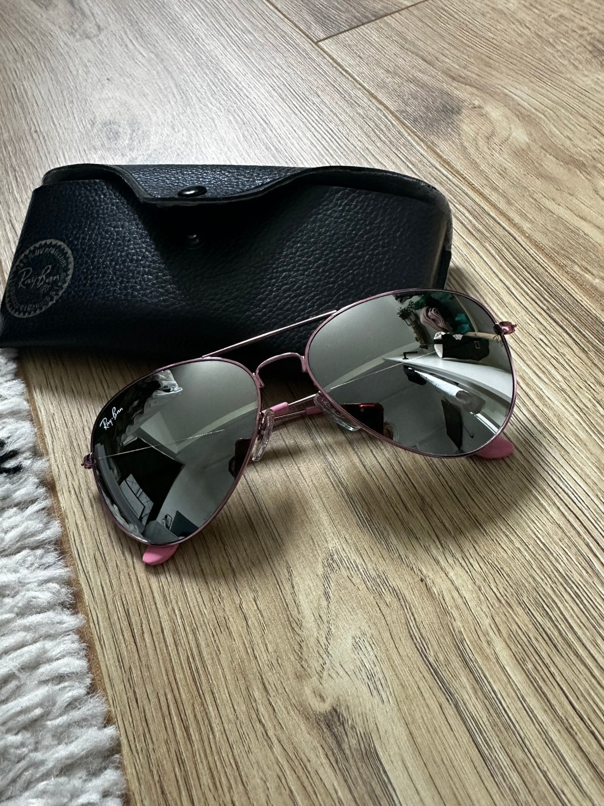 Rayban Aviator dames zonnebril pilotenbril roze spiegelglas, Ophalen of Verzenden, Roze, Ray-Ban