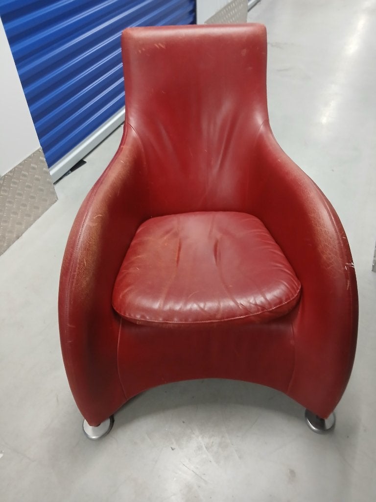 Design klassieker Montis Loge fauteuil  Gerard van den Berg, Huis en Inrichting, Fauteuils, Ophalen, Gebruikt, 50 tot 75 cm, Leer