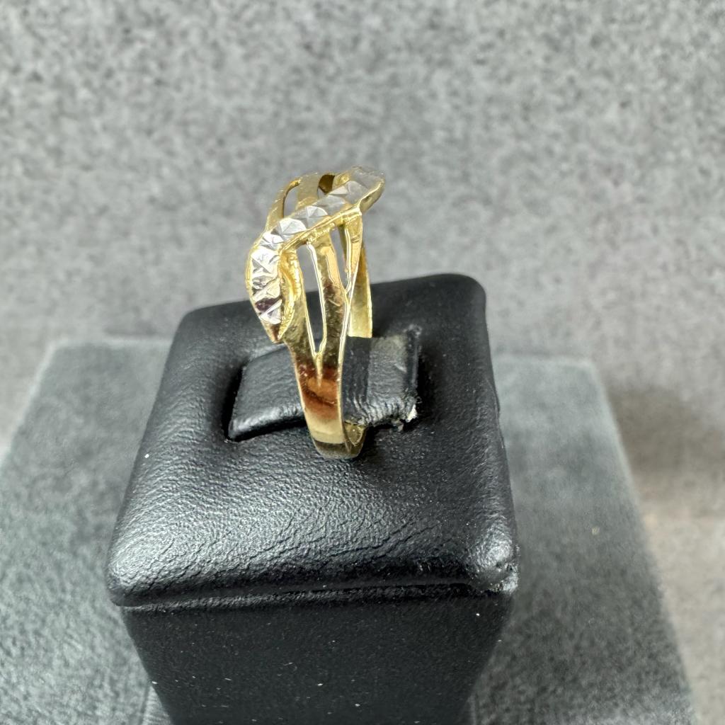 Gouden Ring | 14k | 1,21g | bicolor slagring |16,25 | 408083, Gebruikt, Ophalen of Verzenden, Kleiner dan 17, Dame