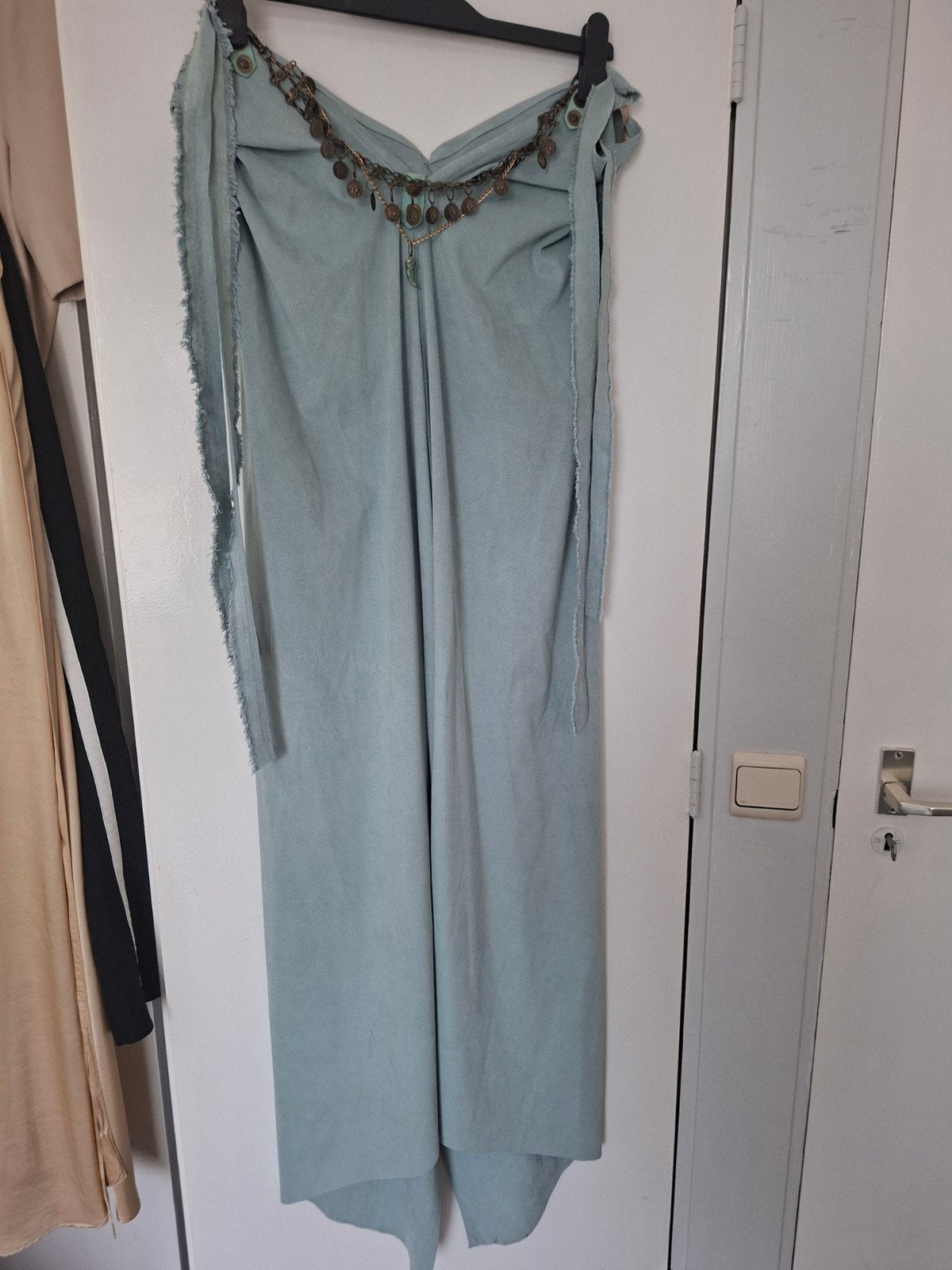 Mooie halterjurk van Melissimo. Mint. Suédine.  Maat L., Kleding | Dames, Ophalen of Verzenden, Zo goed als nieuw
