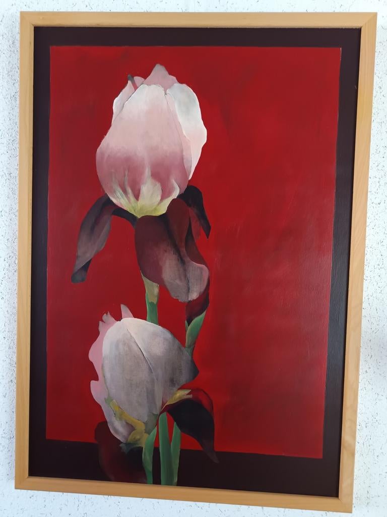 Irissen door Rob H Vermeer, Antiek en Kunst, Kunst | Schilderijen | Modern, Ophalen of Verzenden