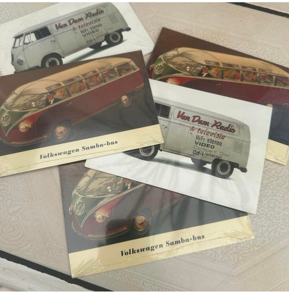 Set van 5 Volkswagen Samba-bus en Van Dam Radio kaarten, Ophalen of Verzenden, Gebruikt, Auto's