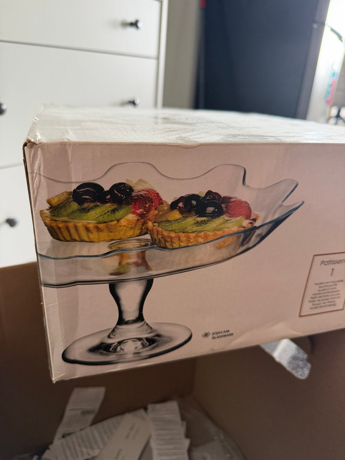 Paşabahçe Glazen taartstandaard / etagere, Ophalen, Nieuw, Overige merken, Glas