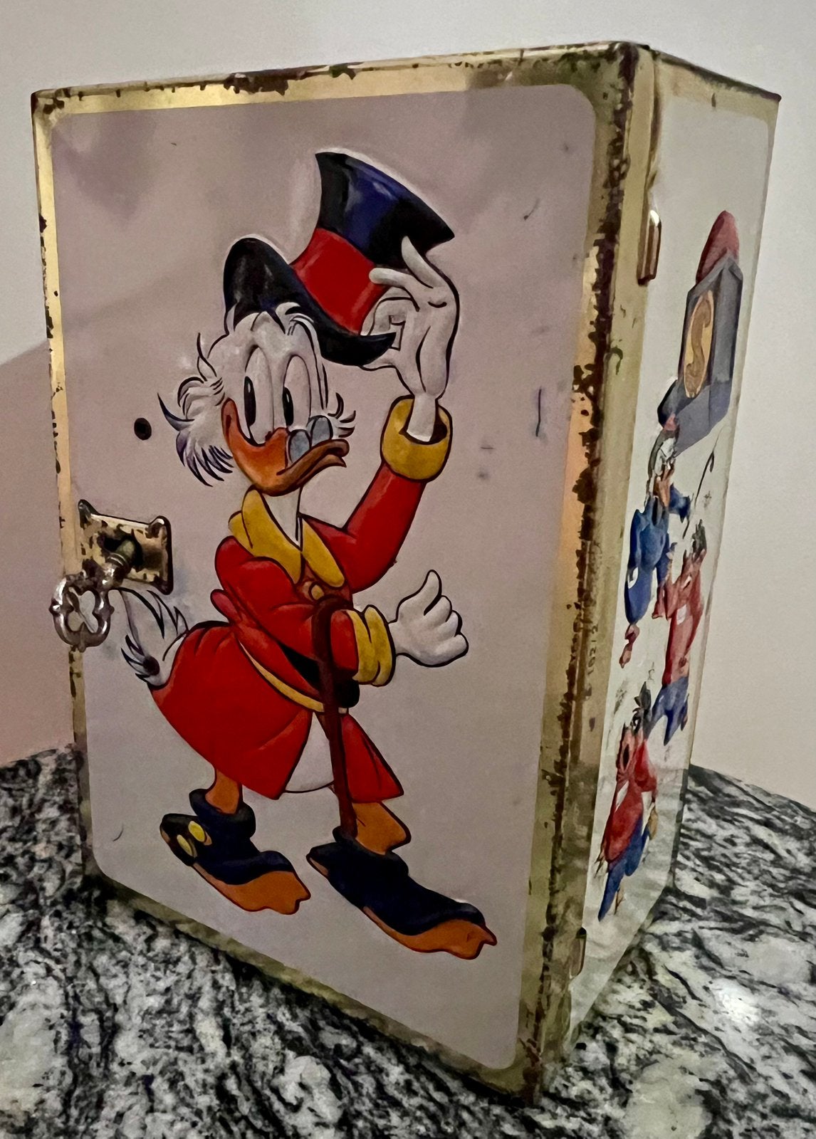 Dagobert Duck spaarpot blik – Royco Walt Disney productions, Ophalen, Overige figuren, Gebruikt, Overige typen