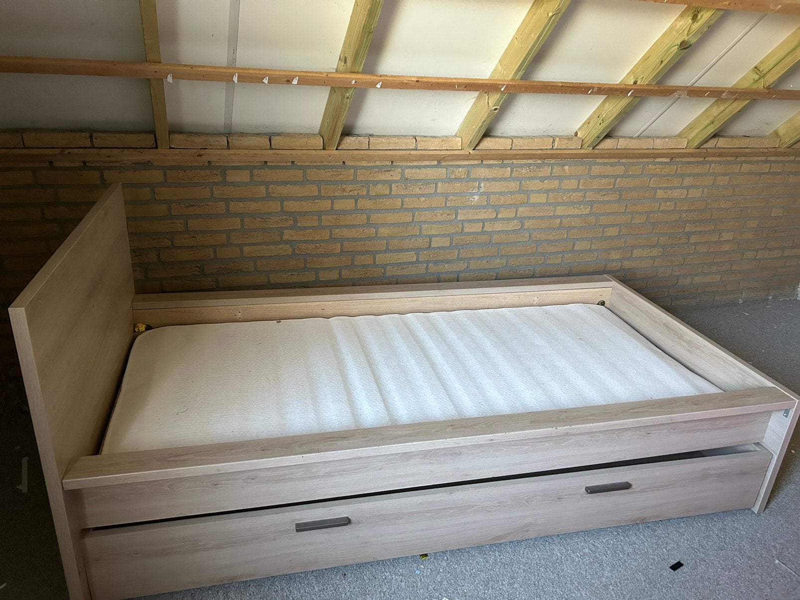 1persoonsbed met lade en nachtkastje, Huis en Inrichting, Ophalen, Gebruikt, 90 cm, 200 cm