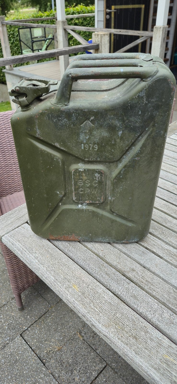 Stalen Jerrycan uit 1979 - Lekvrij en Roestvrij Binnen, Ophalen
