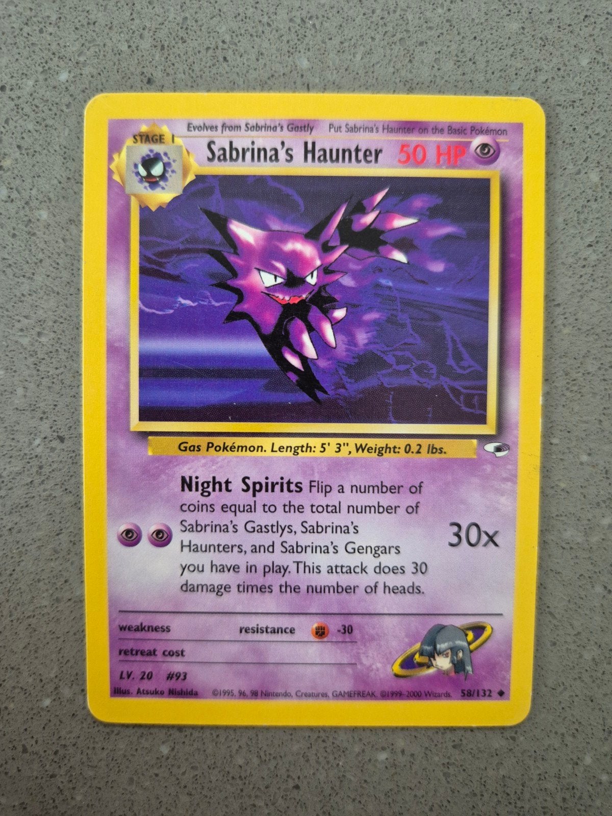 Sabrina's Haunter Pokémon kaart (58/132) - Gym Heroes, Ophalen of Verzenden, Zo goed als nieuw, Losse kaart