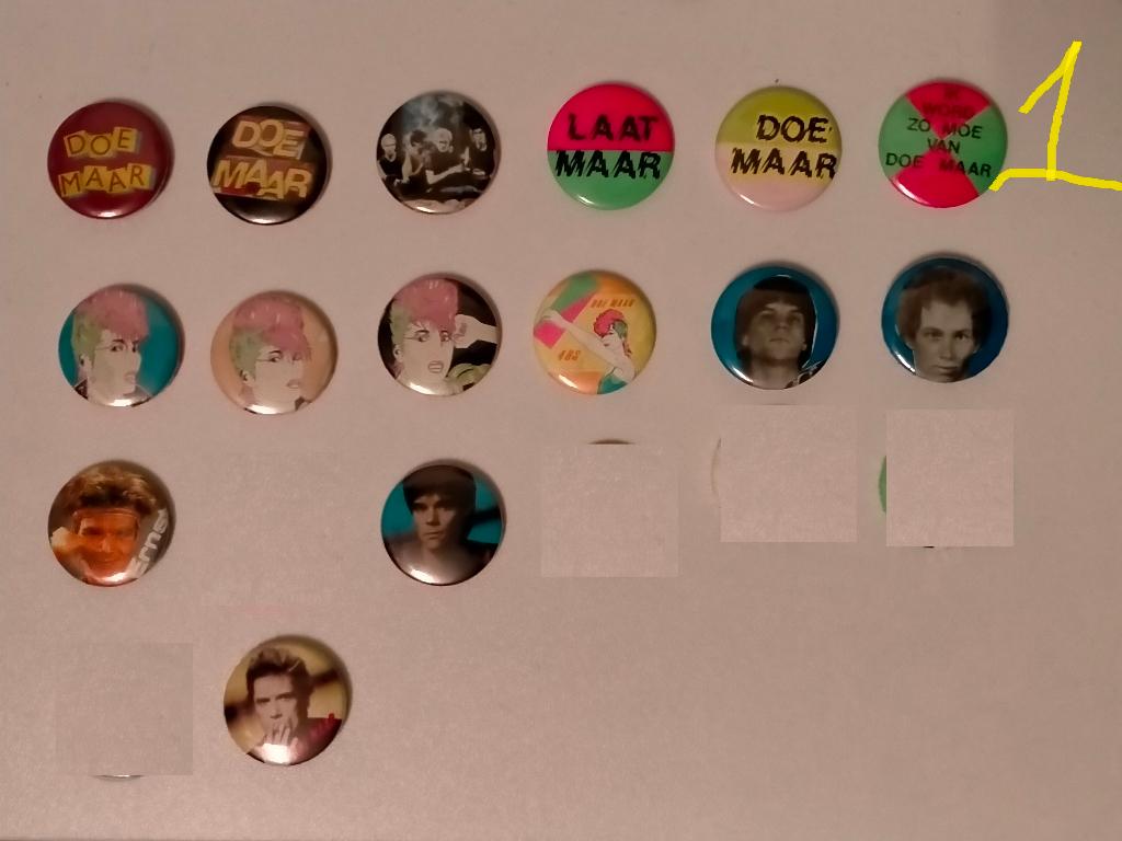 Doe maar Doemaar muziek pop groep band buttons nederpop, Verzamelen, Muziek, Artiesten en Beroemdheden, Ophalen of Verzenden, Zo goed als nieuw