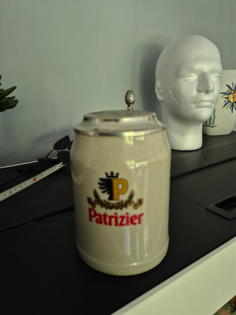 Vintage Patrizier Bierpul met tinnen deksel, Ophalen of Verzenden