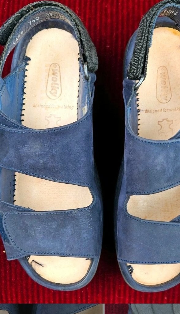 Wolky sandalen 39, Sandalen of Muiltjes, Zo goed als nieuw, Verzenden, Blauw