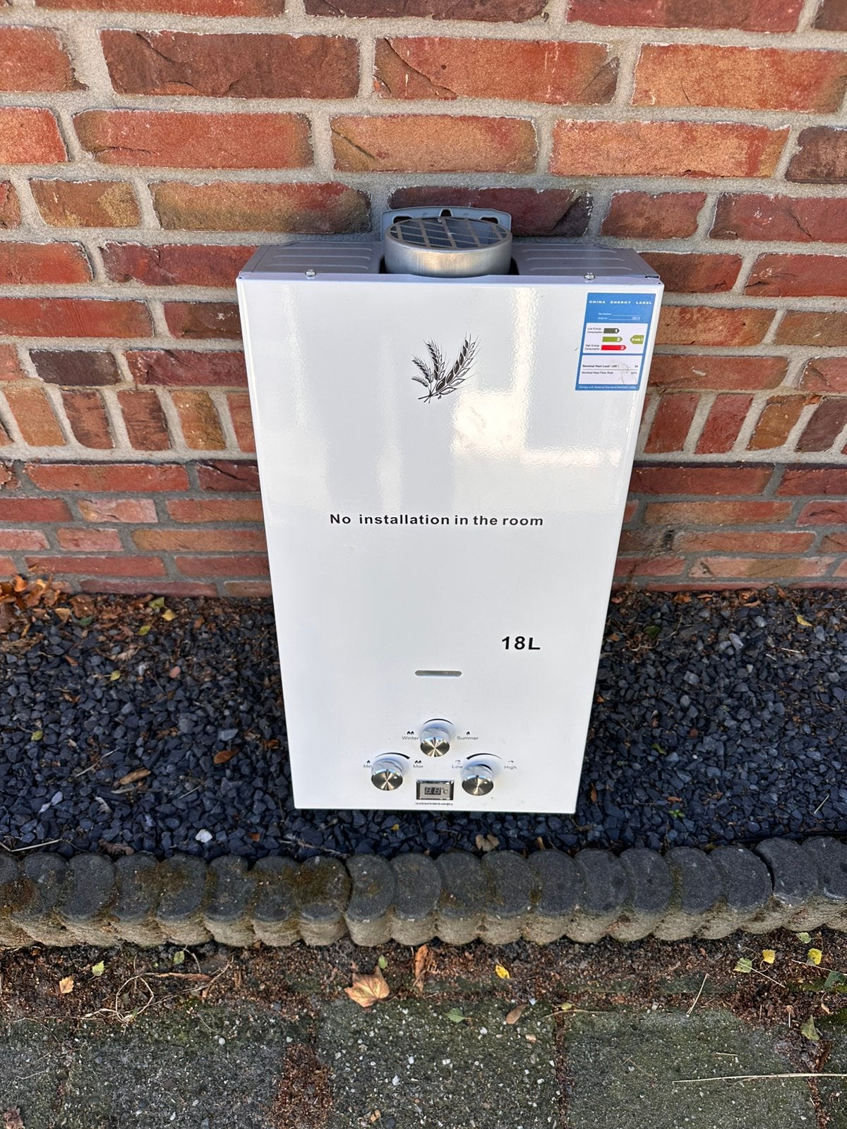 18L Geiser Butaan Propaan LPG - Batterijgevoed Geen Waakvlam, Ophalen of Verzenden, Zo goed als nieuw, Minder dan 20 liter, Propaan of Butaan