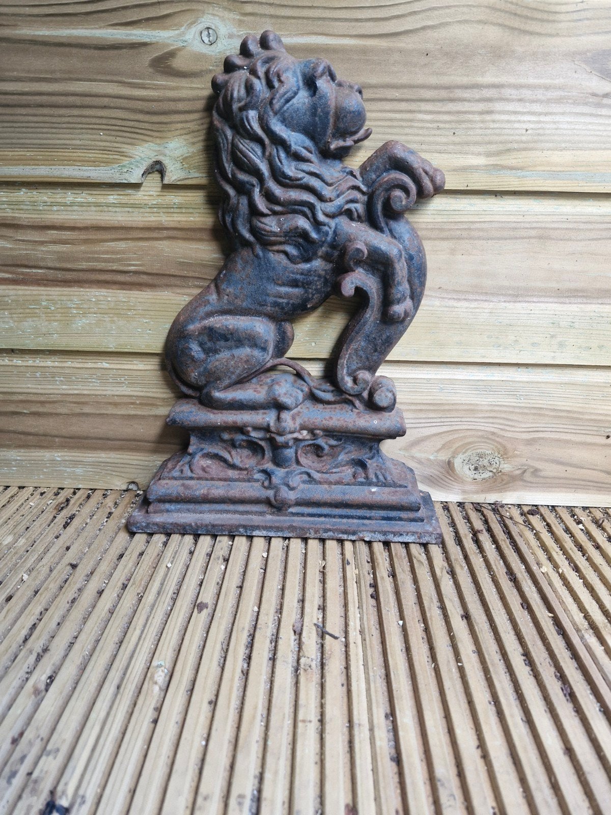 Antieke gietijzeren leeuw deurstopper/, Ophalen of Verzenden