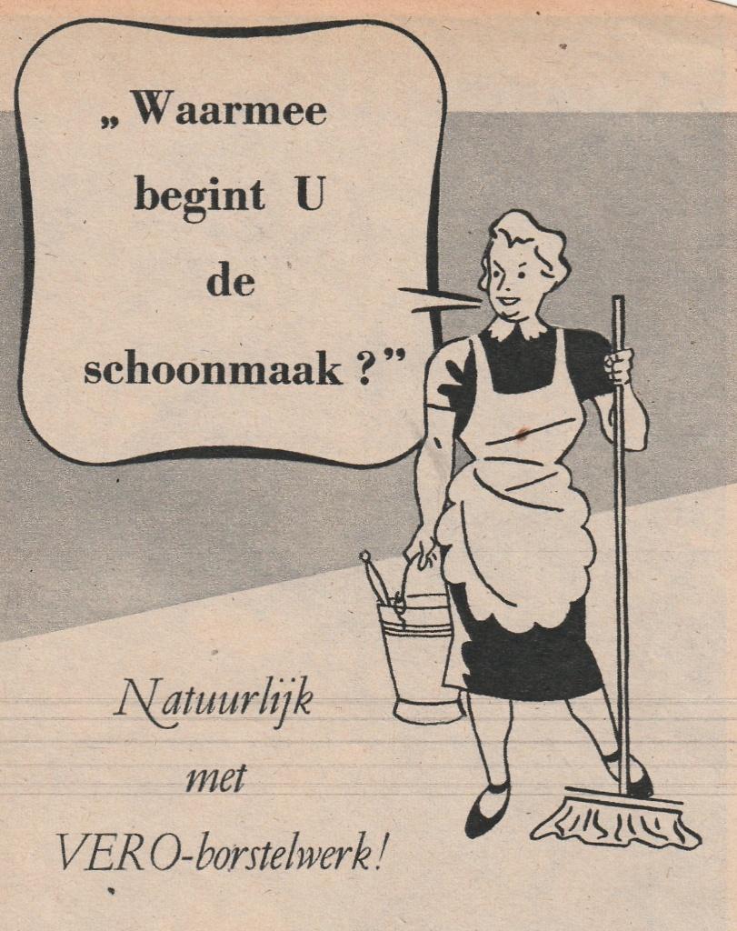 Retro reclame 1950 Vero Roosendaal borstels schoonmaak, Verzenden, Overige typen