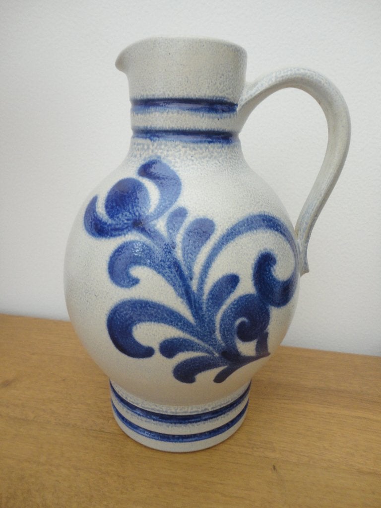 Schitterende West Germany vaas 2770-26 grijs blauw aardewerk, Ophalen of Verzenden, Huis en Inrichting