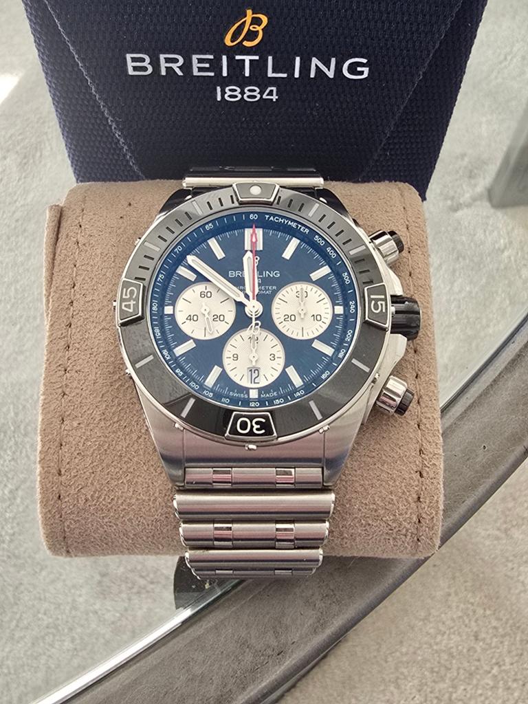 Breitling super chronomat B01 fullset nieuwstaat, Staal, Staal, Breitling, Ophalen of Verzenden