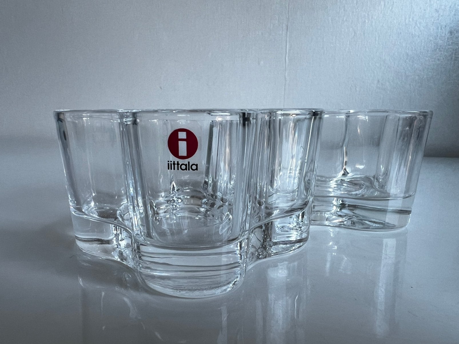 2 Iittala Alvar Aalto Savoy Schaal ‘Votive’ Transparant, Ophalen of Verzenden, Zo goed als nieuw, Waxinelichthouder, Iittala