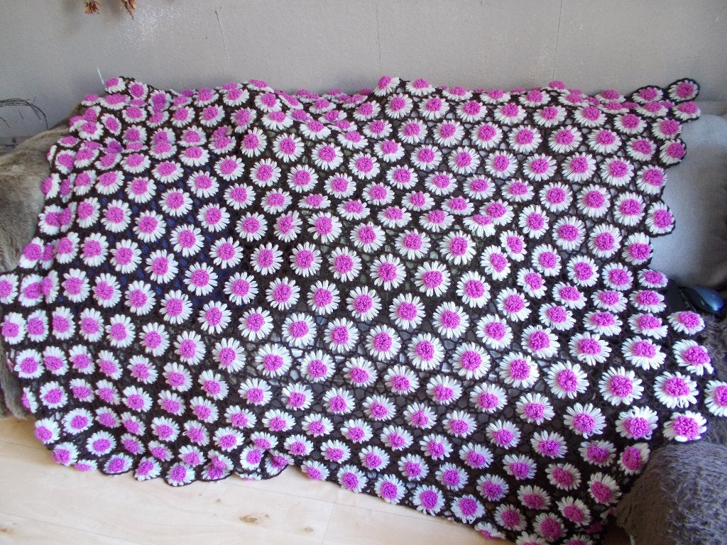 2 zijdig prachtig handgemaakt sprei/grand foulard, Bruin, Verzenden, Tweepersoons, Zo goed als nieuw