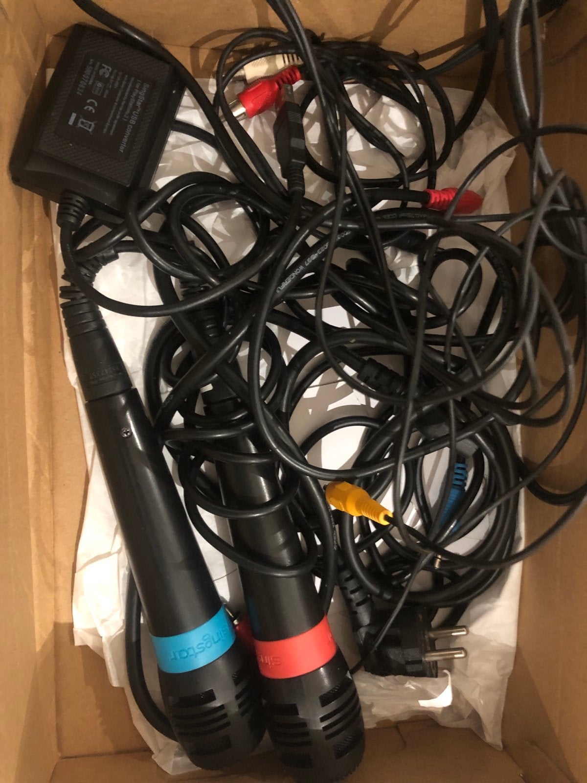 Sony PlayStation 2 Slim met 2 controllers en microfoons, Ophalen, Gebruikt, Zwart, Met 2 controllers
