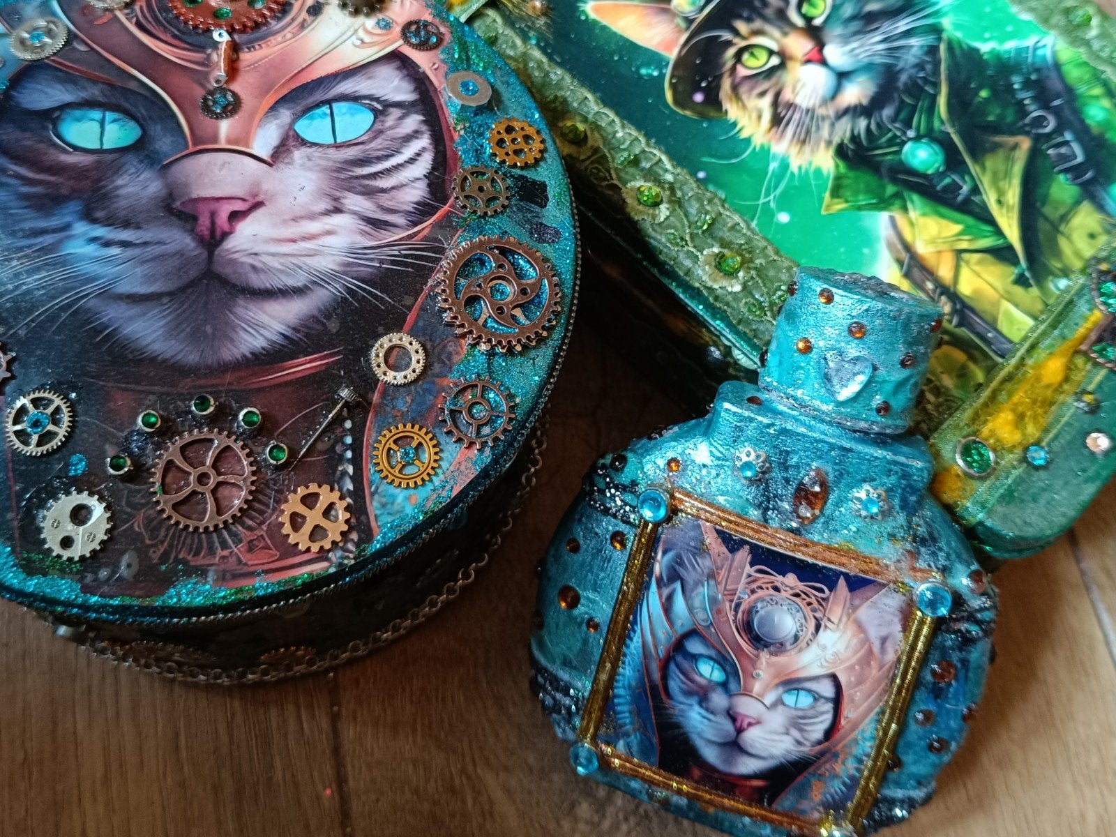 Cat - Steampunk - Deco, Ophalen of Verzenden, Nieuw, Rond, Overige materialen