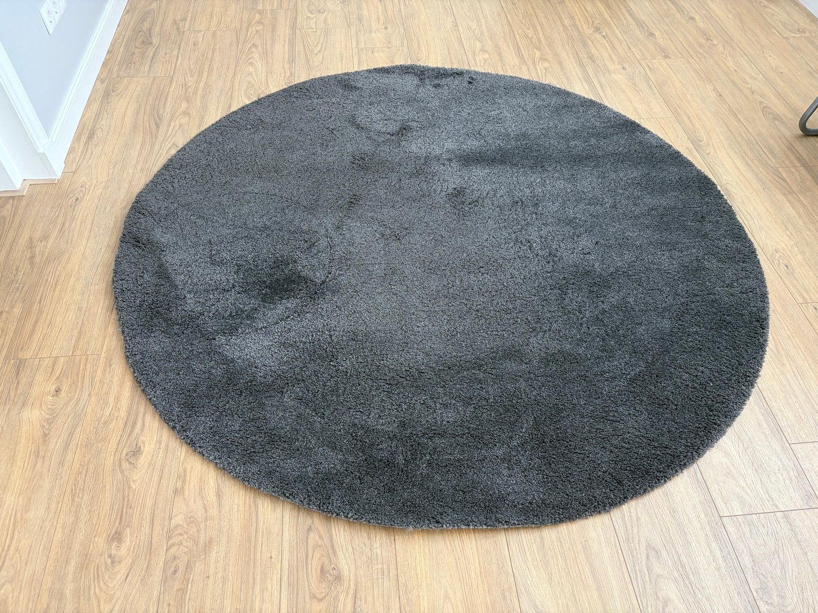 Rond vloerkleed - Grijs - Zo goed als nieuw, Ophalen, 150 tot 200 cm, Rond, Zo goed als nieuw