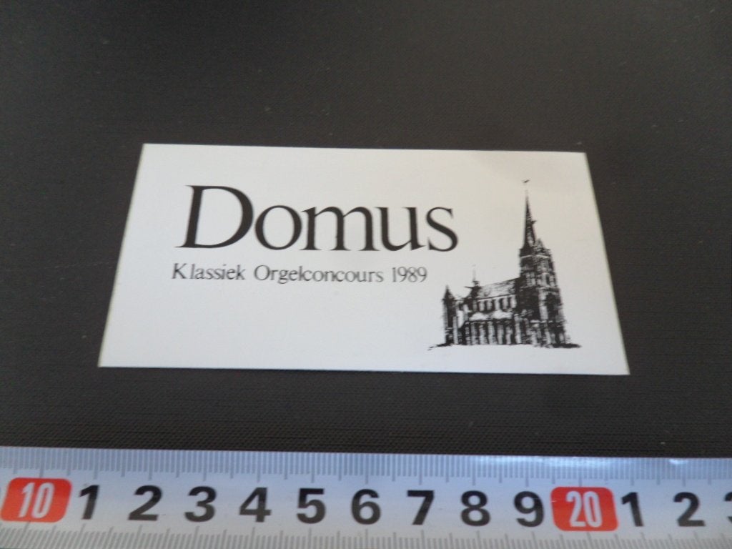 sticker DOMUS Klassiek Orgelconcours 1989, Ophalen, Zo goed als nieuw