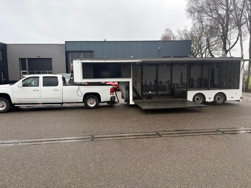 GMC pick up 6,6 diesel BE combi UNIEK basis foodtruck, Auto's, Bestelauto's, Particulier, 4x4, ABS, Achteruitrijcamera, Airbags
