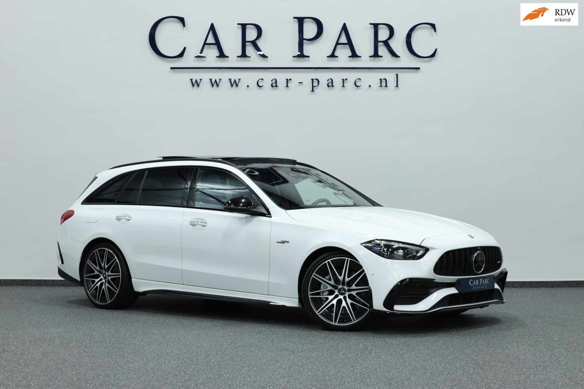 Mercedes-Benz C-klasse AMG 43 4MATIC 408+PK BTW/VIRTUAL/SFEE, Auto's, Automaat, Dealer onderhouden, 4 cilinders, Wit