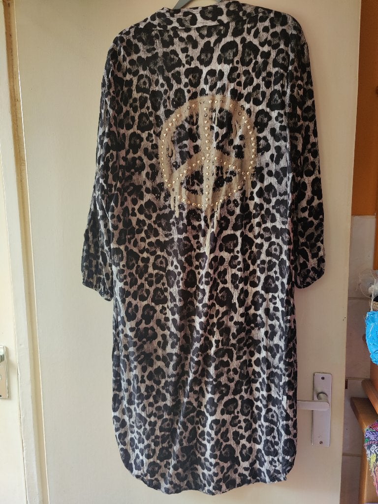 made in italy nieuwe mooie lange jurk 1 maat tot 44, Verzenden, Nieuw, Maat 42/44 (L), Onder de knie