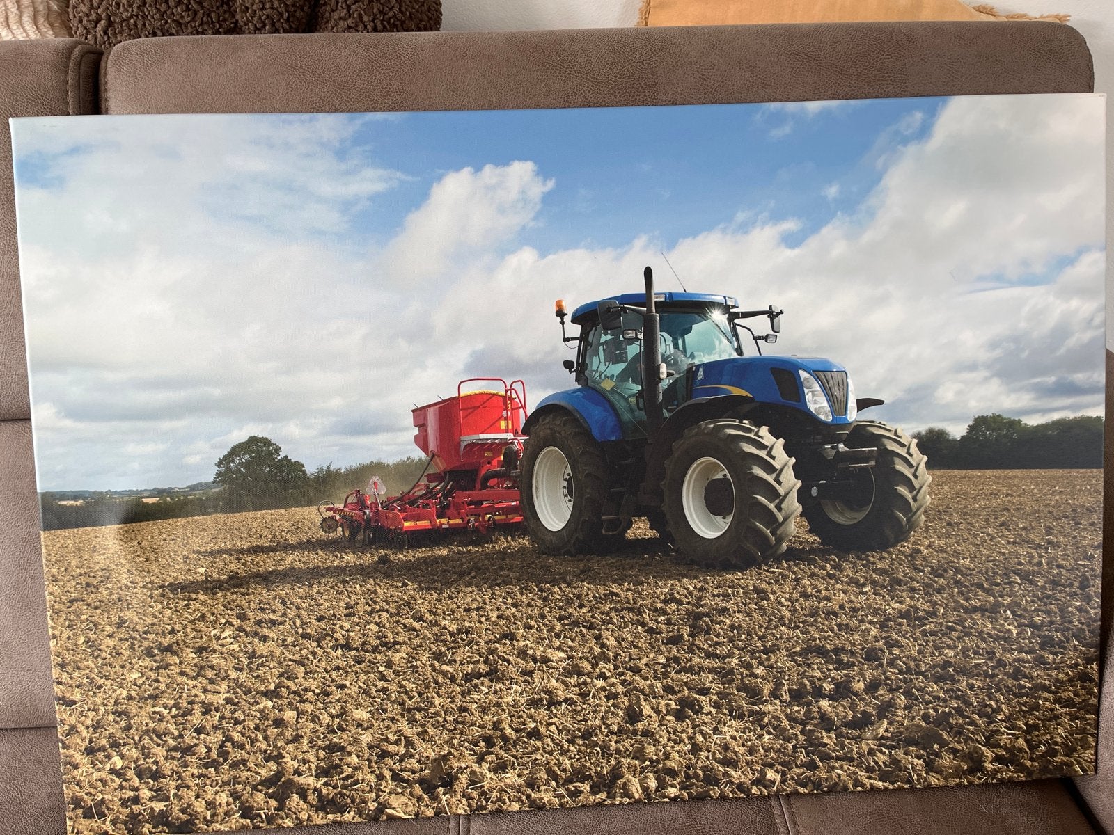 Canvas schilderij van tractor op het land, Ophalen, 50 – 75, 75 tot 100 cm, Print