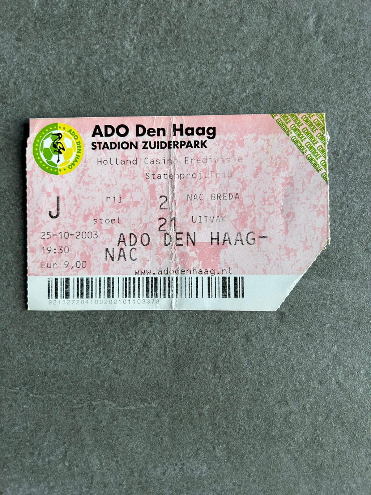 ADO Den Haag - NAC ticket, Verzamelen, Ophalen of Verzenden, NAC Breda, Overige typen