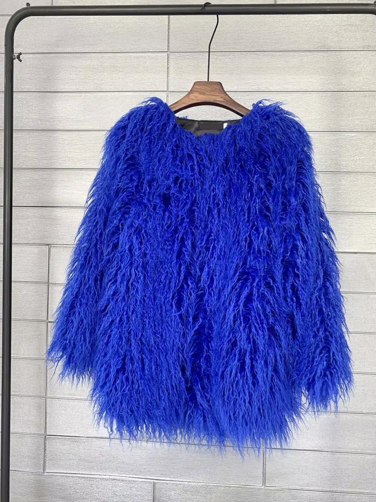 Blauwe dames bontjas in diverse maten, Kleding | Dames, Jassen | Winter, Nieuw, Maat 38/40 (M), Blauw, Verzenden
