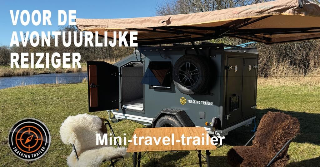 Tracking Trailer minicaravan squaredrop (handgebouwd in NL), Caravans en Kamperen, Caravans, Bedrijf, tot en met 4, 500 - 750 kg