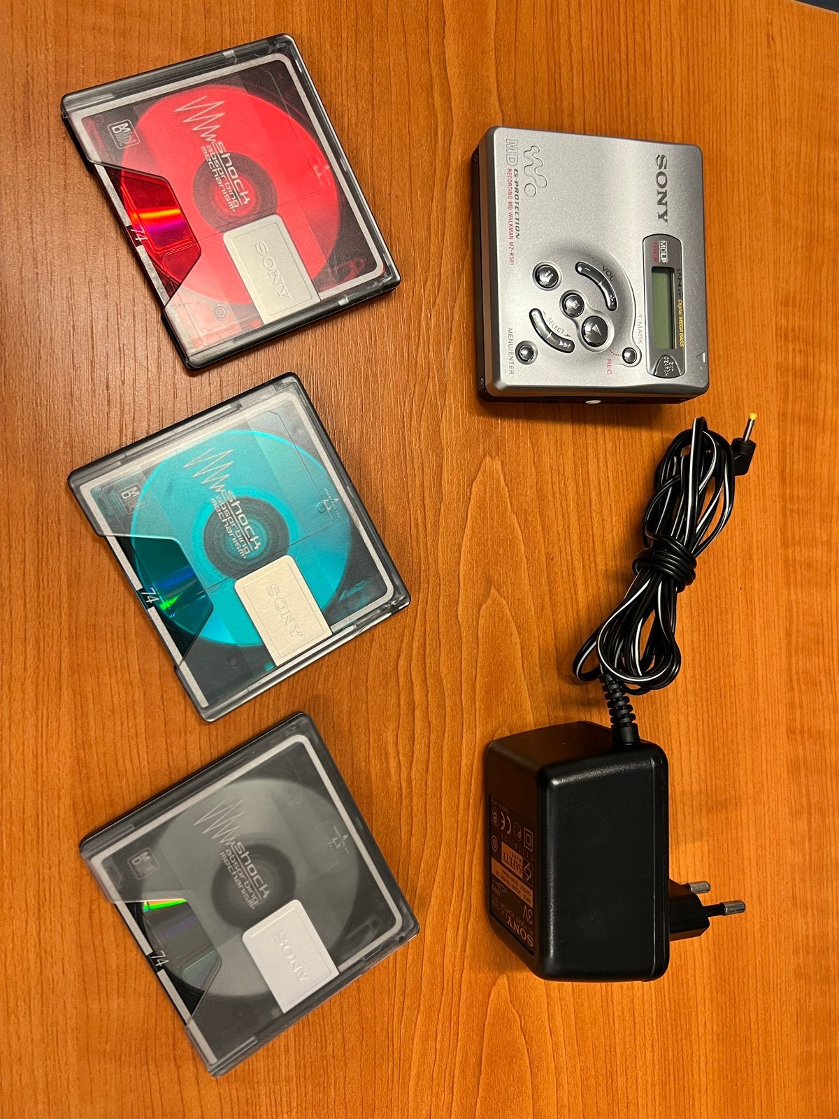 Sony MZ-R501 MD Walkman Recorder met 3 Minidiscs, Ophalen, Minidisc-recorder